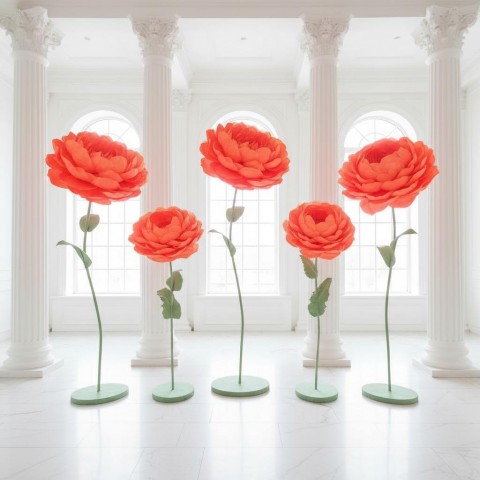 Ростовой цветок из бумаги "Пион оранжевый"